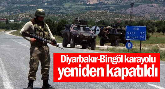 Diyarbakır-Bingöl Karayolunu Yeniden Kapatıldı