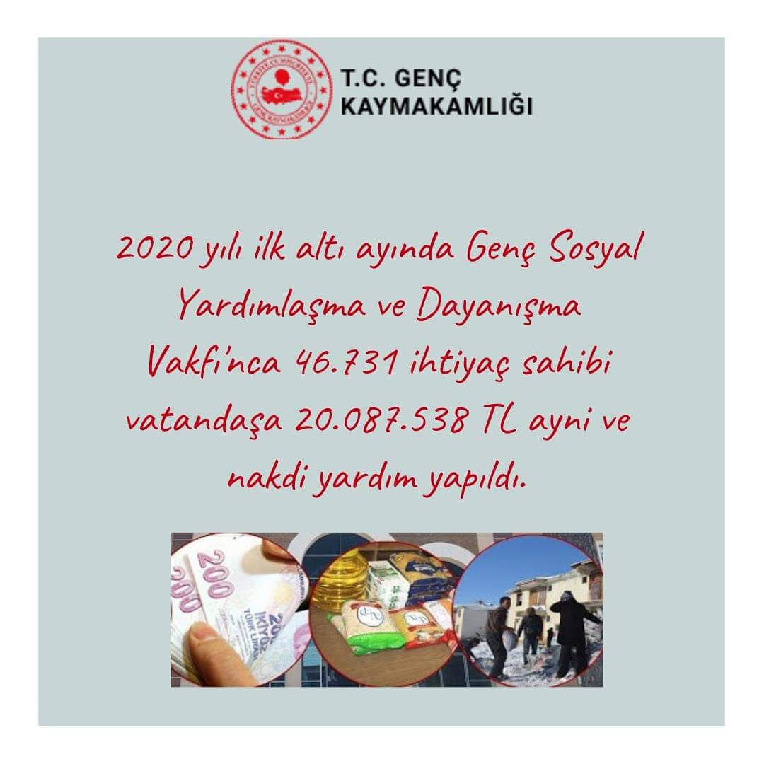 GENÇ’TE SYDV 46 BİN AİLEYE AYNİ VE NAKDİ YARDIM SUNDU