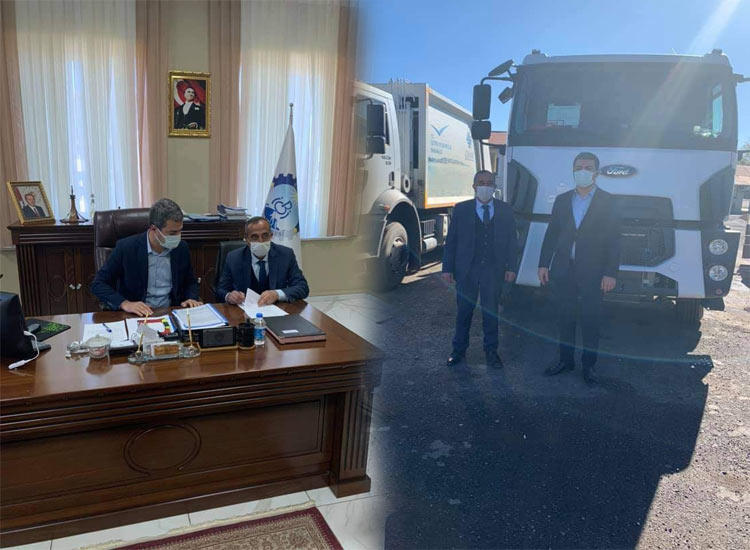 Genç Belediyesi'ne çöp kamyonu hibe edildi (1)