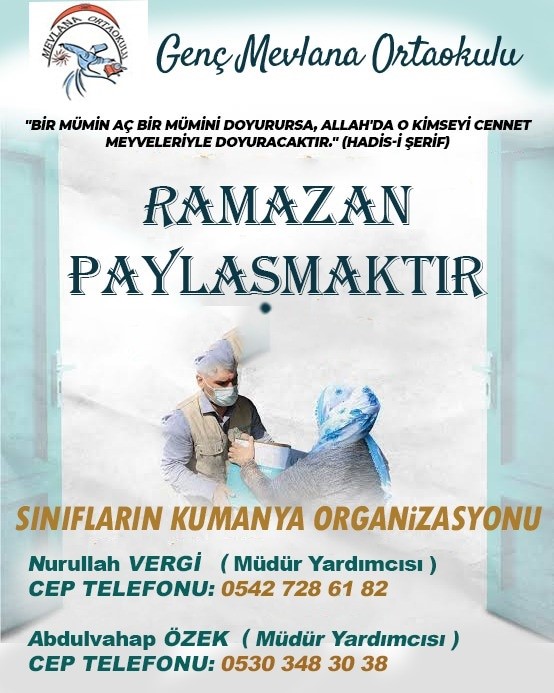 MEVLANA ORTAOKULUNDAN BÜYÜK RAMAZAN YARDIMI KAMPANYASI