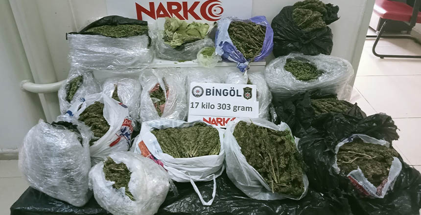 17 KİLO ESRAR YAKALANDI