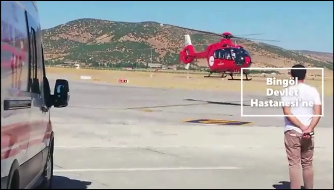 HASTANIN İMDADINA HELİKOPTER YETİŞTİ