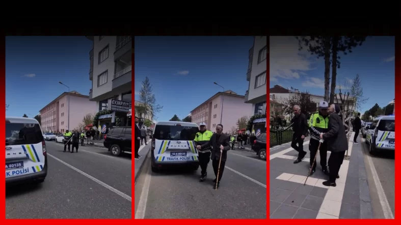 Bingöl’de Yürekleri Isıtan Görüntü: Trafik Polisi Yardım Etti, Yaşlı Adam Öpmelere Doyamadı!